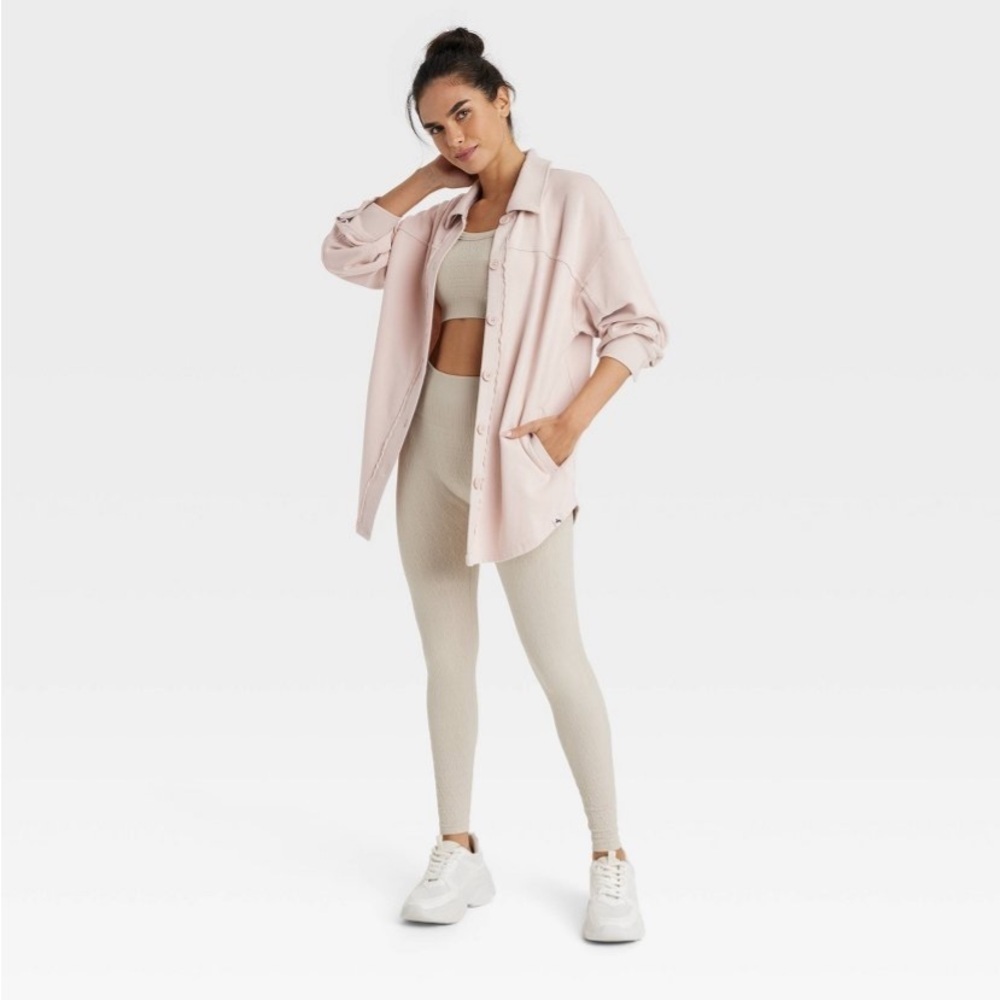 Women's French Terry Button Down Shacket
- JoyLab™ Ivory new